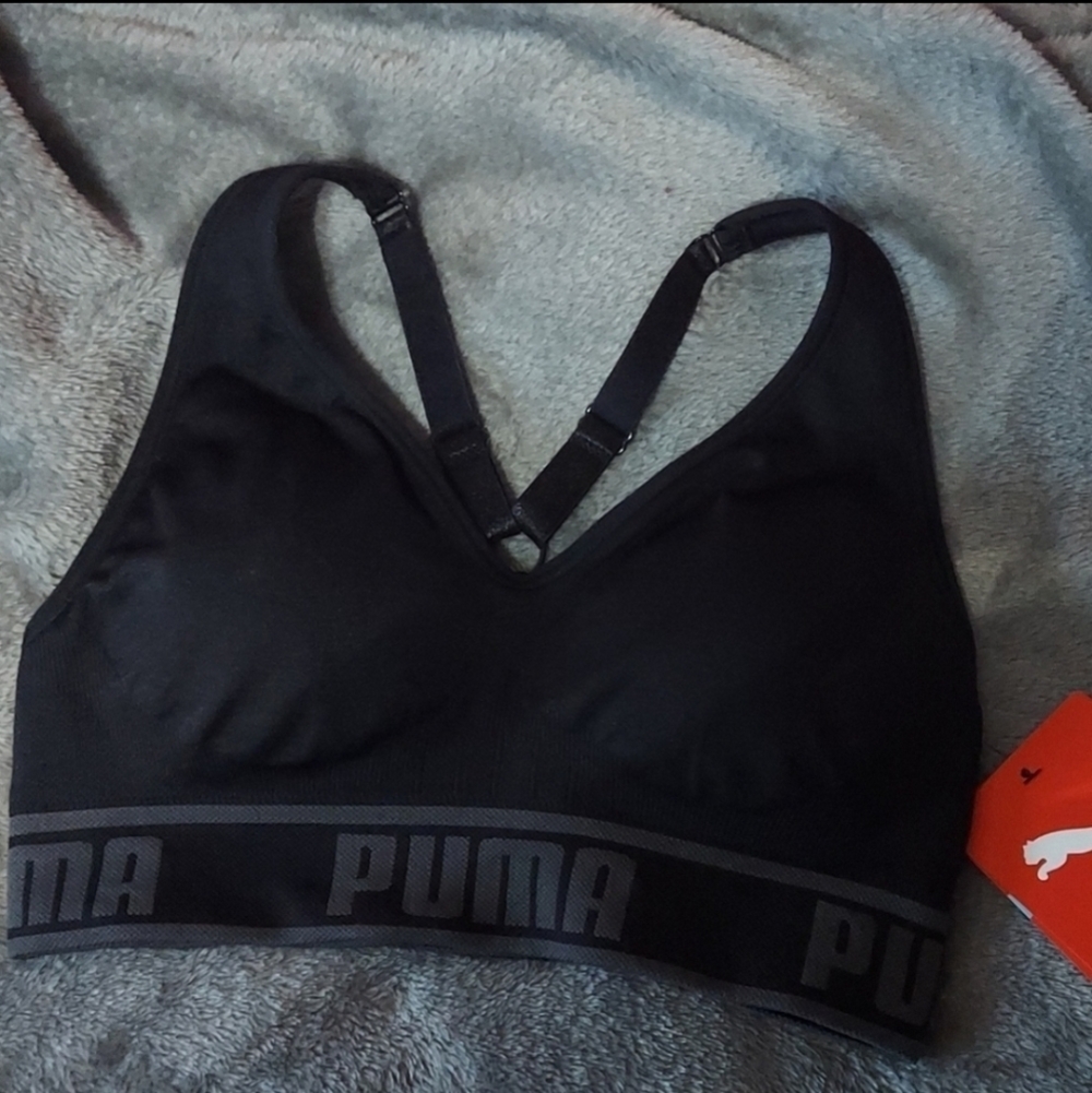 Puma Black Seamless Dri-Fit Bra Size Small